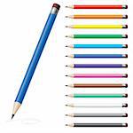 Vector illustration of color pencils on white background #2