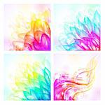 set of bright tender vector backgrounds