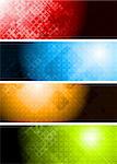 Four vibrant technical banners - eps 10 vector