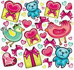 Cute seamless valentine background for your design