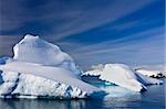 Beautifull big antarctic iceberg in the snow