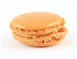 Single french macaron, isolated on white