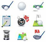 Set of the detailed golf related icons