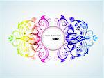Vector multi colored abstract swirly frame
