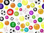 sport balls seamless pattern. Vector ilustration of sport background.