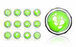 go green eco icon set isolated on white background - bulb, leaf, globe, drop