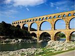 Pont du Gard is an old Roman aqueduct, southern France near Nimes