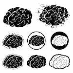 Hassle-free vector art objects in EPS version 8. Several stylized vector illustrations of brains, including a grunge style one. Representations include intelligence, imgaination, education, strategy, and many others.