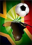 South Africa Flag & Soccer Ball Background