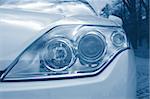 headlight of a new dynamic sports car