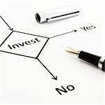 investment and flowchart showing business or finance concept