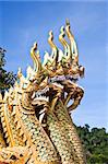 king of naga thai temple Lanna style  In Thailand