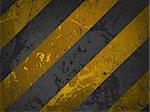 Traditional grungy hazard stripes warning background. EPS 8 vector file included