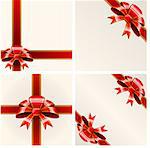 Seth of a gift striped ribbons with red bows