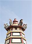 Golden dragon statue on the roof