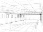 3d abstract sketch of an interior