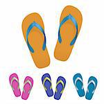 Flip flop set. Vector illustration on white background