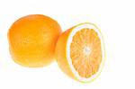 fresh oranges, photo on the white background