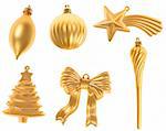 christmas ornaments photo on the white background