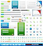 Web design elements extreme collection - frames, bars, 101 icons, banner, login forms, buttons.