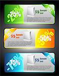 Sale banners. Marketing illustration. Price sign. Discount template.