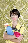 housewife nerd retro cleaning chores equipment vintage wallpaper