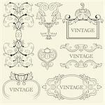 Vector vintage frame set