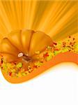 Colorful autumn leaves with Pumpkin. EPS 8 vector file included