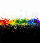 Color paint splashes. Gradient vector background. Artwork template.