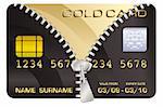 Vector illustration of a black credit card being upgraded to a gold card