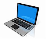 3D laptop computer isolated on white with clipping path