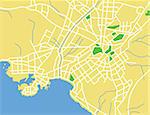 Vector illustration map of Athens.