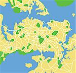 Vector illustration map of Auckland.