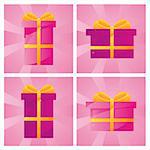 set of 4 glossy present backgrounds