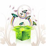 Springtime box with butterflies