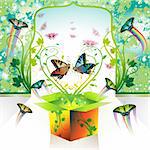 Springtime box, love with butterflies,