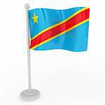 Illustration of a flag of democratic republic of the Congo on a white background