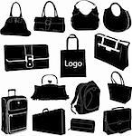 set of different bags - vector