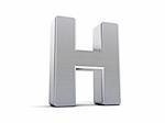 Letter H as a brushed metal 3D object