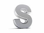 Letter S as a brushed metal 3D object