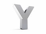 Letter Y as a brushed metal 3D object