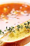 Delicious  Toast with oil and thyme