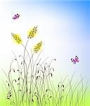 grass silhouettes background vector illustration