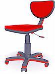 Plastic modern office chair on castors in vector