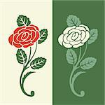 Vector illustration - seamless floral pattern in retro colors. Rose