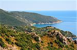 A Typical Italian Seascape With Hills And Indented Coastline