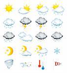 Set of 20 high quality vector weather icons