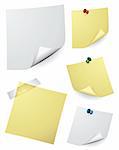 Various vector note paper for text