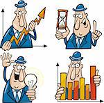 business concept cartoon illustrations with funny man