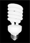 3d energy saving light bulb - isolated object